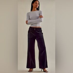 Maeve The Naomi velvet full length pants. Black. Size 0.